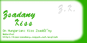 zsadany kiss business card
